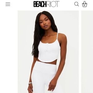 BEACH RIOT NEW Joelle Top White Waffle